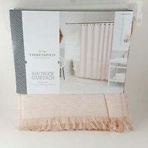 Threshold Melon Fray shower curtain